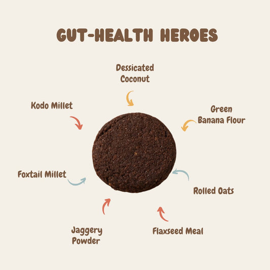 Gut-Health Cookies- Made with gut-friendly millets, seeds and natural prebiotics ingredients