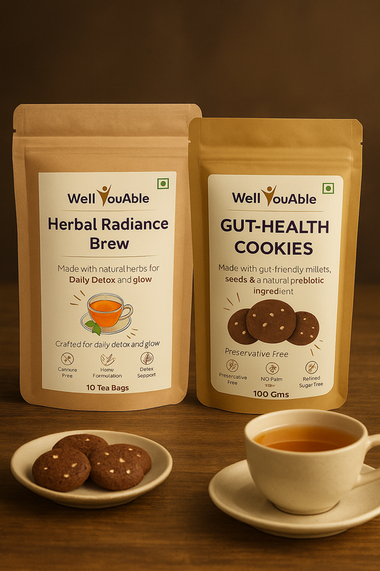 Ultimate Wellness Duo – Herbal Tea + Gut-Loving Cookie Combo