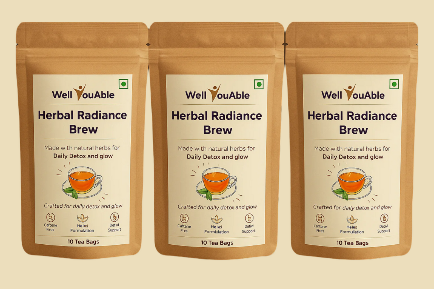 Herbal Radiance Brew (Pack of 3) – Your Daily Ritual for Gentle Detox & Glow